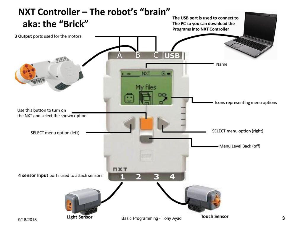 Nxt controller parts store and functions